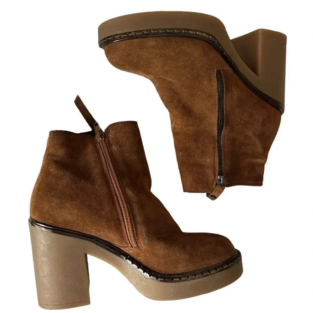 Steve Madden Moby Women's Boots Cognac Brown Suede Size 9 M